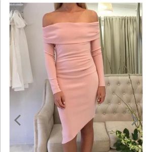 Bec & Bridge pink off shoulder dress